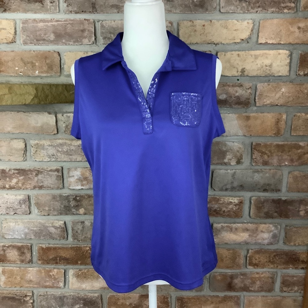 IZOD Perform X Cool-FX Royal Blue Activewear Top 150